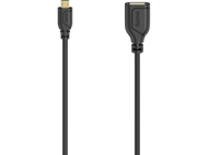 HAMA Adaptateur microUSB - USB-A IN Flexi-Slim 2.0 15 cm Noir (200638)