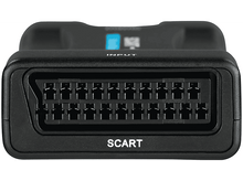 Charger l&#39;image dans la galerie, Un connecteur SCART noir avec plusieurs broches et le mot &#39;SCART&#39; imprimé en dessous.
