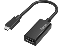 Charger l&#39;image dans la galerie, Câble adaptateur USB-C vers HDMI noir sur fond noir.
