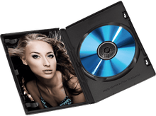 Charger l&#39;image dans la galerie, Boîtier DVD ouvert, affichant une image de femme et un disque bleu.

