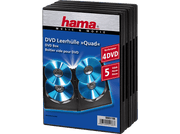 Boîtiers DVD empilés. Texte : DVD Box. Logo Hama.