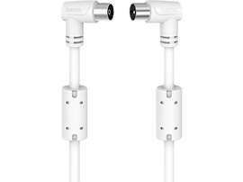 HAMA Câble antenne coaxiale 90 dB 1.5m 90° Blanc (205056)