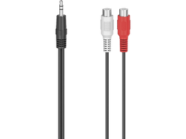 HAMA Câble audio 3.5 mm jack - RCA (205185) Câble RCA 0,10 m Noir