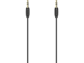 HAMA Câble audio Doré Jack 3.5 mm Stéréo Ultrafin 0.5 m Noir (205117)