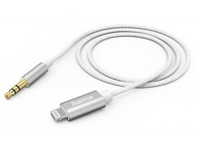 Charger l&#39;image dans la galerie, HAMA Câble audio Jack 3.5 mm - Lightning 1 m Blanc (201522)
