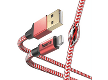 Charger l&#39;image dans la galerie, HAMA Câble USB-A vers Lightning Reflective 1.5 m Rouge (201554)
