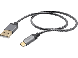 HAMA Câble USB-A vers USB-C Metal 1.5 m Anthracite (201551)