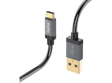 Charger l&#39;image dans la galerie, HAMA Câble USB-A vers USB-C Metal 1.5 m Anthracite (201551)
