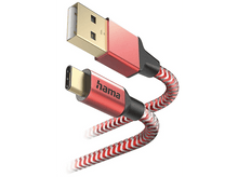 Charger l&#39;image dans la galerie, HAMA Câble USB-A vers USB-C Reflective 1.5 m Rouge (201559)
