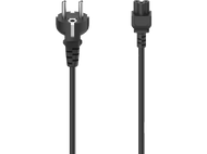 Deux cordons d'alimentation noirs avec une prise standard à une extrémité et un connecteur à trois broches à l'autre.