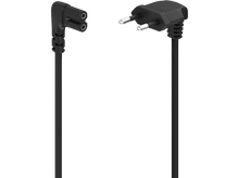 Charger l&#39;image dans la galerie, Câble d&#39;alimentation noir avec deux connecteurs coudés différents.
