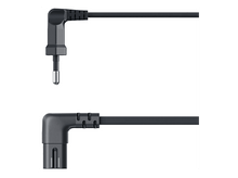 Charger l&#39;image dans la galerie, Deux connecteurs coudés noirs avec câbles, sur fond blanc.
