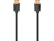 Deux câbles HDMI noirs avec des connecteurs rouges, sur un fond noir.