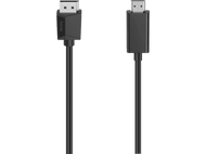 Deux câbles HDMI noirs. Les connecteurs sont noirs. Le fond est noir.