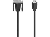 Deux câbles noirs avec connecteurs. Un DVI, un HDMI. Ils sont sur un fond noir.