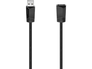 Câble d'extension USB noir, avec connecteurs USB-A et USB-B.
