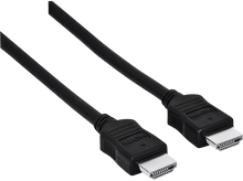 Charger l&#39;image dans la galerie, Deux câbles HDMI noirs avec connecteurs, isolés sur fond noir.
