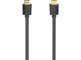 Deux câbles HDMI noirs avec connecteurs dorés. La marque Hama est visible sur les connecteurs.