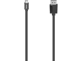 Un câble HDMI noir et un câble mini HDMI noir avec un fond noir. Logo Hama sur chacun.