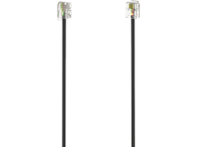 Charger l&#39;image dans la galerie, Deux câbles réseau avec connecteurs à leurs extrémités, câbles noirs sur fond noir.
