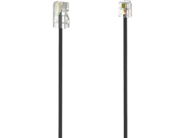 Deux connecteurs RJ45 transparents avec des câbles noirs, isolés sur fond noir.