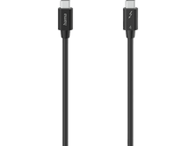 Charger l&#39;image dans la galerie, Deux câbles noirs USB-C vers Thunderbolt 4. Le câble porte les logos Hama et Thunderbolt.

