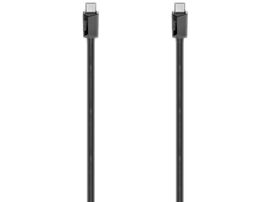 Deux câbles USB-C noirs avec des connecteurs noirs, sur fond blanc.