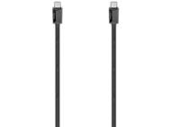 Deux câbles USB-C noirs avec des connecteurs noirs, sur fond blanc.