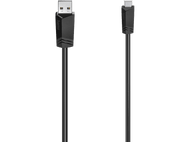 Câble noir USB-A vers USB-C. Logo Hama sur les connecteurs.