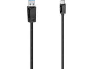 Câble USB vers USB-C noir avec la marque Hama.