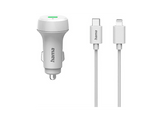 HAMA Chargeur pour voiture avec câble 1 m Lightning PD 20 W Blanc (00201611)