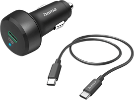 HAMA Chargeur pour voiture avec câble 1 m USB-C PD 25 W Noir (00201614)