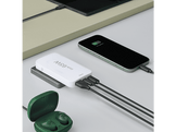 HAMA Chargeur rapide, 2 ports USB-C, 1 port USB-A, PD, 65 W, pliable, blanc