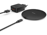 HAMA Chargeur sans fil QI-FC15 métal 15 W Noir (201687) Chargeur sans fil
