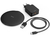 HAMA Chargeur sans fil QI-FC15 métal 15 W Noir (201687) Chargeur sans fil