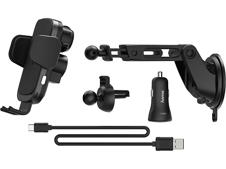 Chargeur voiture sans fil FC10 + Câble USB-C Noir (188300)