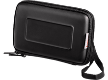 Charger l&#39;image dans la galerie, Étui de transport pour disque dur noir. L&#39;étui a une fermeture éclair et une poignée.
