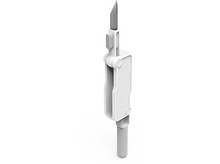 Charger l&#39;image dans la galerie, Multi-outil blanc avec brosse, lame et éponge, conçu pour le nettoyage.
