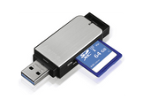 HAMA Lecteur USB 3.0 de carte SD / microSD Argenté (123900)