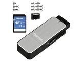 HAMA Lecteur USB 3.0 de carte SD / microSD Argenté (123900)