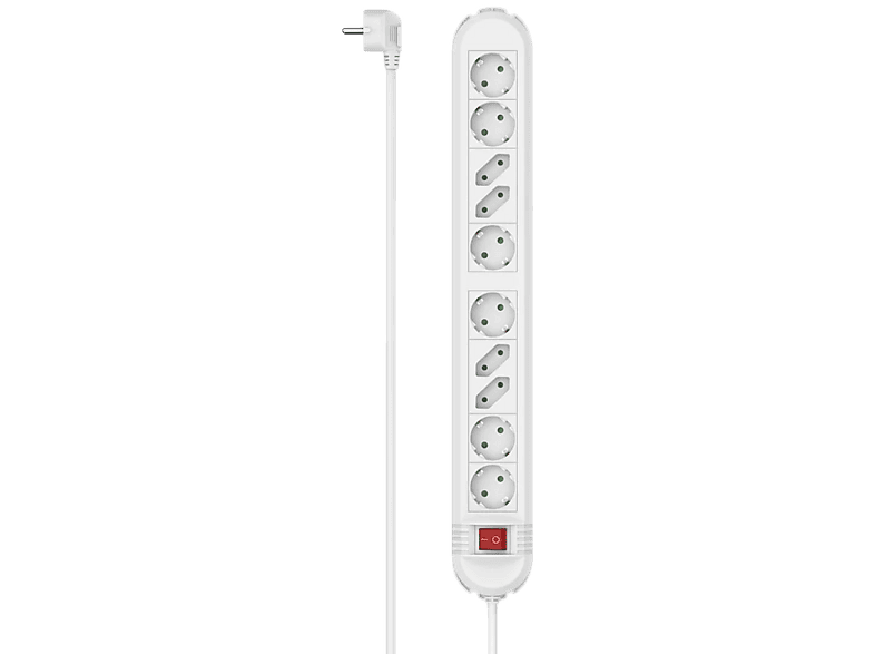 Multiprise 10 ports + interrupteur 1.5 m Blanc (00223041)