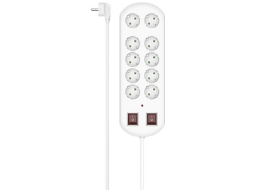 Multiprise 10 ports + interrupteurs 2 m Blanc (00223163)