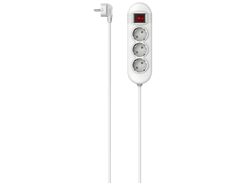 Multiprise 3 ports + interrupteur 1.4 m Blanc (00223021)