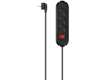 Multiprise 3 ports + interrupteur 1.5 m Noir (00223033)