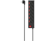 Multiprise 6 ports + interrupteurs individuels 1.4 m Noir (00223158)