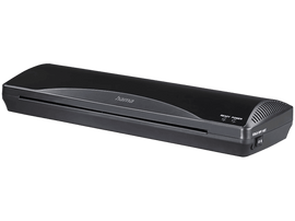 Laminateur noir avec panneau de contrôle et la marque 