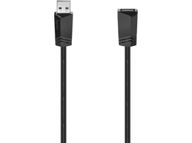 Un câble USB noir. Un côté est USB, l