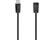 Câble USB noir, deux extrémités. L'une est USB-A, l'autre USB-B. Logo Hama sur les connecteurs.