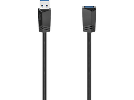 Câble USB noir avec connecteurs USB-A et USB-C.