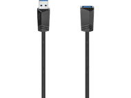 Câble USB noir avec connecteurs USB-A et USB-C.